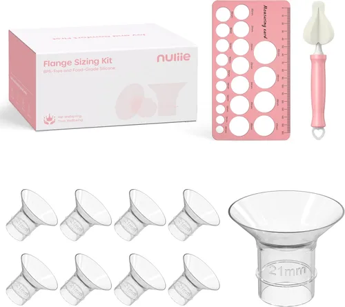 Miniatura 14 de Nuliie Kit de tamaño de brida 3 en 1 de 13/15/17/19/0.827 in para brida/escudo de extractor de leche doble eléctrico de 0.945 in, 10 piezas