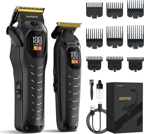 Cortadora de pelo profesional inalámbrica para hombres, kit de corte de pelo para barberos y familia, juego de recortadores de pelo inalámbricos con