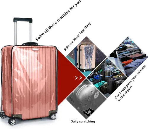 Miniatura 15 de Funda protectora de PVC transparente para maleta, de 24 pulgadas, aprobada por la TSA, 22-25 pulgadas