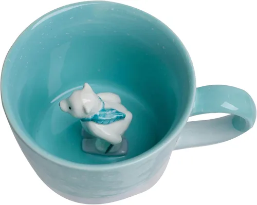 Miniatura 15 de DIHOclub Taza de cerámica de panda con animal 3D oculto, taza de figura de animal de dibujos animados hecha a mano, taza linda, regalo de Navidad