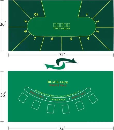 Miniatura 7 de Juego de blackjack de mesa de póquer: juega juegos de casino con el juego de póquer Texas Holdem en mantel verde o juego de gato negro sobre tapete