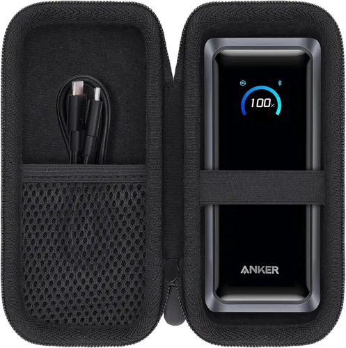 khanka Anker Prime Power Bank, funda de 26,250 mAh, bolsa de viaje dura compatible con Anker Prime Power Bank 26K, 300W, solo funda (negro)