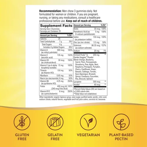 Miniatura 4 de Nature's Way Alive! Multivitamínico de goma prémium para hombre, complejo vitamínico Full B para apoyar el metabolismo energético diario*, 75 gomitas