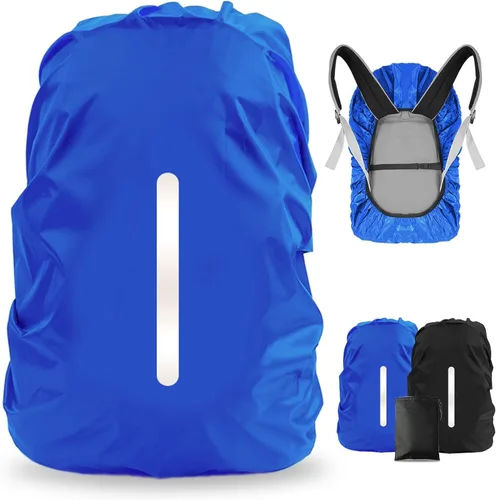 Miniatura 18 de LAMA Paquete de 2 fundas impermeables para mochila, protector reflectante a prueba de lluvia para antipolvo y antirrobo, tamaño M