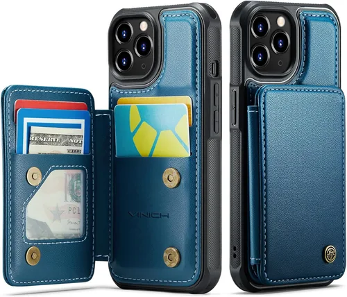 Miniatura 101 de Vinich Funda tipo cartera para iPhone 11 con tarjetero, bloqueo RFID, ranuras de crédito, función atril, a prueba de golpes, para iPhone 11 de 6.1