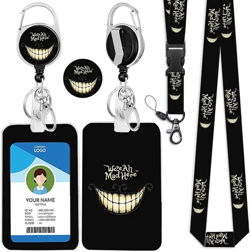 Miniatura 15 de Cordones azul bebé para llaves Portador de Insignias, Carrete de Insignias Retráctil con Clip de Mosquetón y Cordón Desmontable, Linda Tarjeta