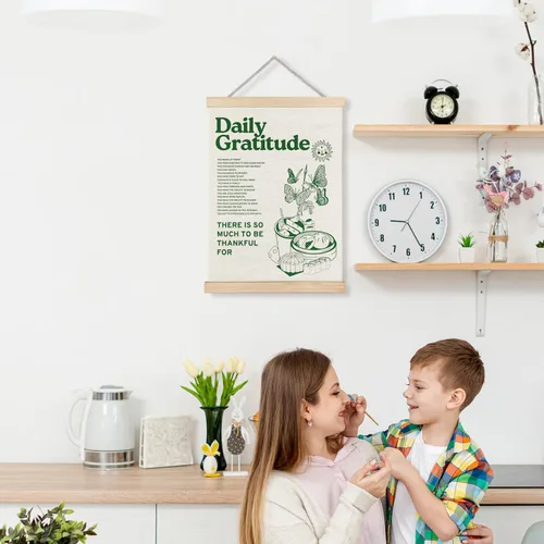 Miniatura 2 de LUVADIAN Póster retro para estética de habitación, marco inspirador para colgar pósteres de gratitud diaria, decoración de pared retro