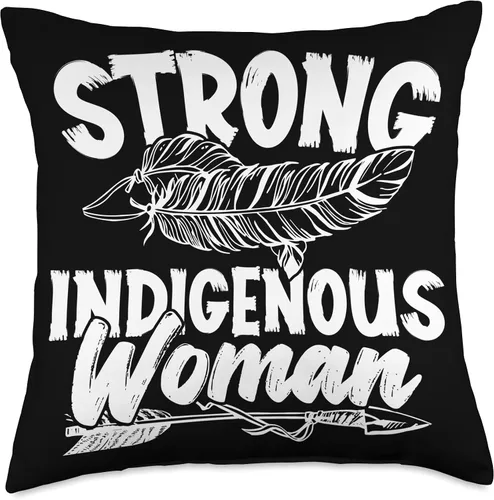 Pride Nativ American Indigenous Fearless Strong Indigenous Woman Native American - Almohada de 18 x 18 pulgadas, multicolor