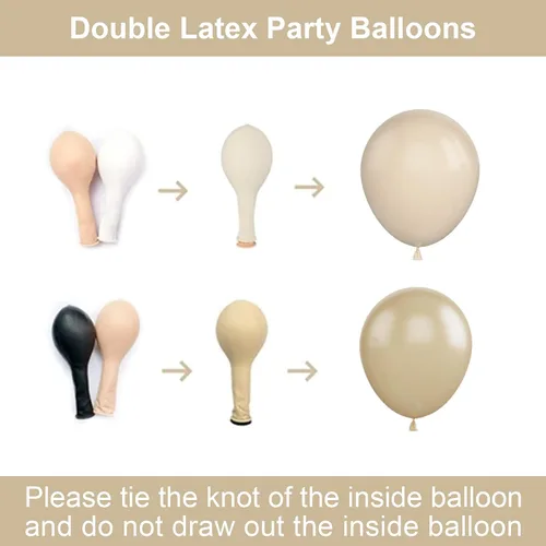 Miniatura 3 de Set de globos de albaricoque, 60 unidades de globos de albaricoque dorado y blanco, globos de látex de albaricoque desnudo de 12 pulgadas, globos