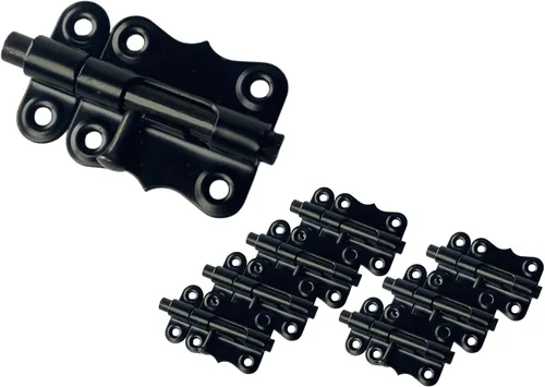 Miniatura 18 de QCAA Deco Perno de barril deslizante de acero duradero, 2 pulgadas, revestimiento negro, paquete de 4, fabricado en Taiwán Recubierto negro (2")