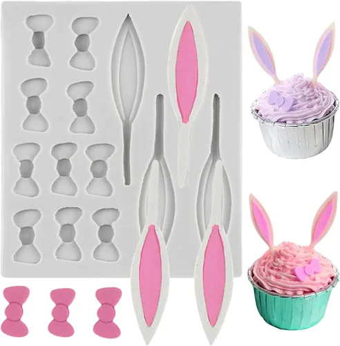 Miniatura 9 de Molde de silicona de conejo para fondant, molde de caramelo de chocolate para decoración de pasteles, decoración de cupcakes, pasta de goma