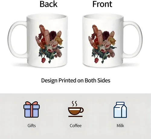 Miniatura 2 de Taza de café divertida con mensaje oculto, regalo de elefante blanco para adultos, taza de café de cerámica de ramo feo, idea de regalo hilarante