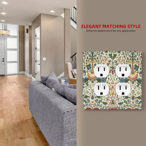 Miniatura 1172 de Placa Decorativa de Pared de Granja Rústica con Cuerno de Madera para Puerta de Granero 1 Banda Duplex Cubiertas de Toma Eléctrica Soltera