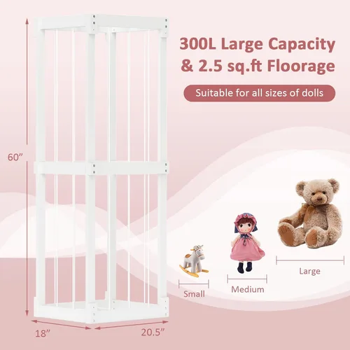 Miniatura 6 de Costzon Almacenamiento de animales de peluche extra grande, organizador de animales de madera con cordones elásticos, organizador de almacenamiento