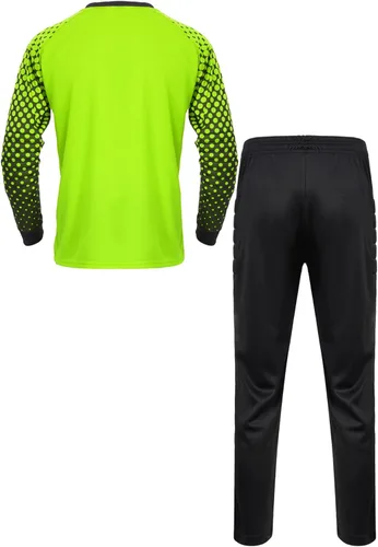 Miniatura 3 de TiaoBug Conjunto de camiseta y pantalones de fútbol acolchados para niños y niños, camisa de portero de manga larga, uniforme de entrenamiento