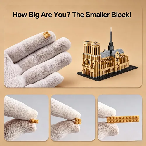 Miniatura 3 de KLMEi Juego de bloques de construcción de arquitectura famosa mundial, Notre Dame de París, 7380 piezas, kit de modelo grande creativo para adultos