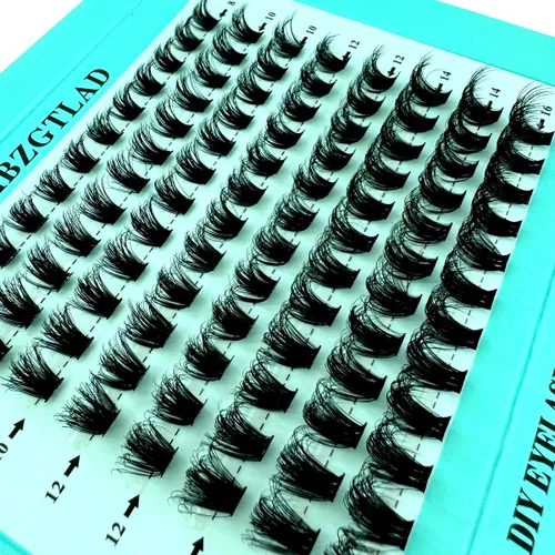 Miniatura 4 de Mezcla de pestañas postizas 3D esponjosas de un solo racimo, abanicos de volumen, pestañas individuales segmentadas naturales para extensión