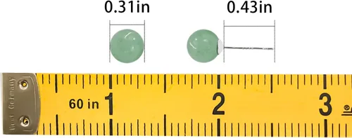 Miniatura 4 de Jade Earrings Studs, Green Jade Earrings for Women, 925 Sterling Silver Stud Earrings for Sensitive Ears, Jade Jewelry for Women & Men