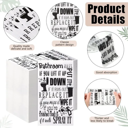 Miniatura 2 de 200 servilletas desechables para baño, toallas de papel para invitados, reglas de baño, toallas de mano desechables para habitación, boda