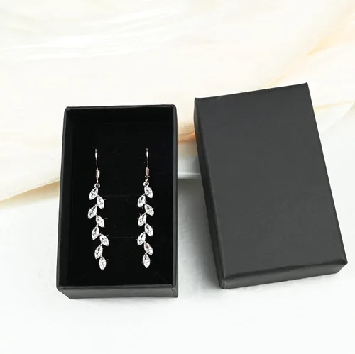 Miniatura 7 de Aretes de hoja hechos a mano con cristal, aretes colgantes de boda para novias y damas de honor, regalo para mujeres