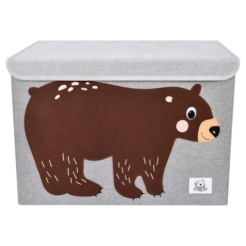 Miniatura 2 de Cesta plegable grande para juguetes de niños con tapa abatible, organizador de almacenamiento de juguetes de animales de tela plegable/caja/maleta