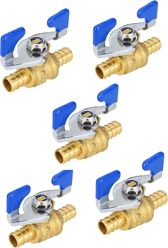 Miniatura 11 de EFIELD Válvula de bola de latón con cierre Pex de 1/2 pulgada para agua potable caliente y fría, con nivel de mariposa, (VALVE167)