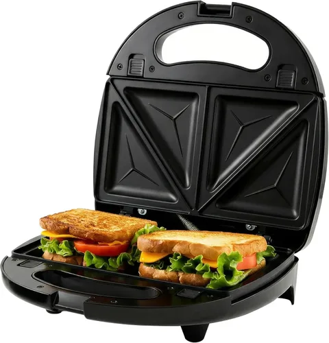 Miniatura 11 de OVENTE - Parrilla eléctrica para panini con placas antiadherentes, luces indicadoras LED, control de termostato, sandwichera compacta perfecta