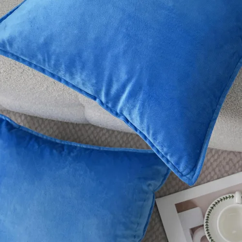 Miniatura 5 de JIAHANNHA Fundas de cojín de terciopelo azul real 12x20 pulgadas Paquete de 2 fundas de cojín decorativas cuadradas suaves para sofá, sillón, cama
