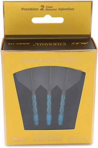 Miniatura 5 de CUESOUL ROST T19 - Astil y vuelos de dardos integrados en forma de gran ala, gris, 33mm - Di adiós a los vuelos de dardos que se caen con eje azul