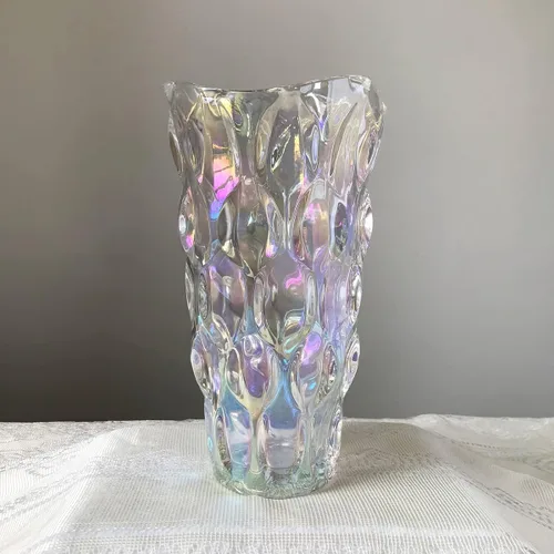 Miniatura 3 de Florero de Vidrio Pesado para Flores Engrosado 3.5 libras 9.5 pulgadas Jarrón Brillante Estilo Bohemio, para Centros de Mesa, Bodas, Decoración