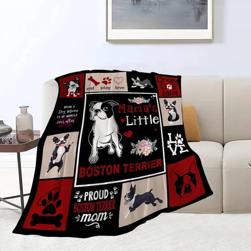 Miniatura 2 de Manta de Boston Terrier - Regalo para Boston Terrier - Manta de Forro Polar de Franela Suave, Cálida y Acogedora, Manta de Felpa Ligera para Perros
