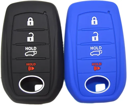 Miniatura 6 de Funda de llave de silicona con 4 botones para Toyota Land Cruiser 2021+ Venza RAV4 4Runner Corolla Se Grand Highlander Tundra Crown 2022+ Tacoma Azul