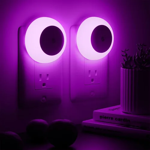fesnne Luz Nocturna, Luces Nocturnas Enchufables en la Pared, Sensor de Atardecer a Amanecer, Luz Nocturna LED Rosa 0.5W, Juego de 2 Luces Nocturnas