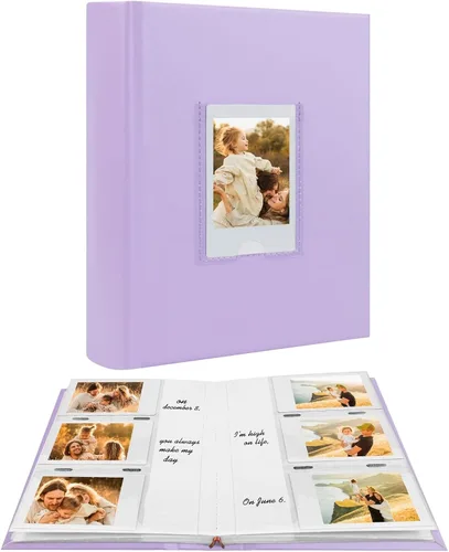 Miniatura 10 de Álbum de fotos para cámara Fujifilm Instax Mini, álbum de fotos para Polaroid, cubierta de cuero, 180 bolsillos 2 x 3 con espacio de escritura