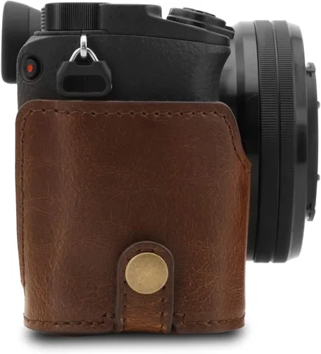 Miniatura 9 de MegaGear MG1652 Ever Ready Funda de cuero para cámara Compatible con Sony Alpha A6100, A6400 (16-50mm) - Marrón