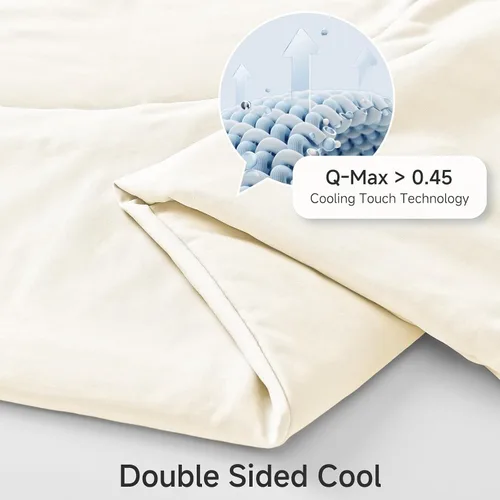 Miniatura 3 de HOMFINE Edredón refrescante para personas que duermen con calor, ambos lados Q-Max > 0.45 de fibra de enfriamiento Arc-Chill para todas