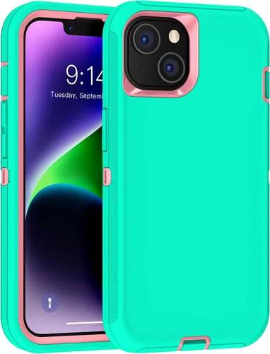 Miniatura 2 de MXX Funda para iPhone 13, con protector de pantalla de vidrio templado, protector de lente de cámara de 3 capas de alta resistencia, a prueba