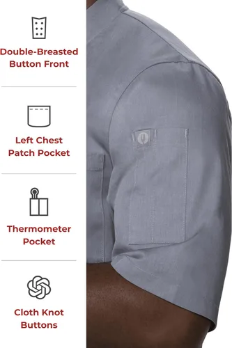 Miniatura 4 de Chef Works Abrigo de chef Montreal Cool Vent para hombre