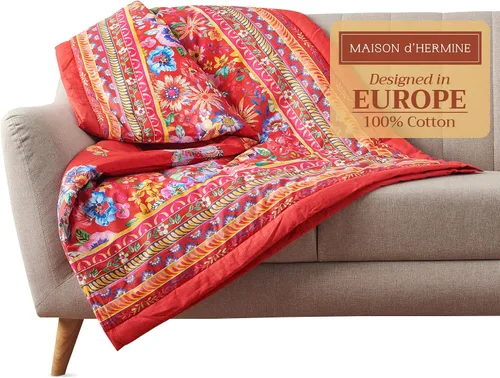 Miniatura 13 de Maison d' Hermine Manta para sofá, ligera y suave, cálida y transpirable, de algodón, para cama, para niñas, niños, mujeres, hombres, regalos, sofá