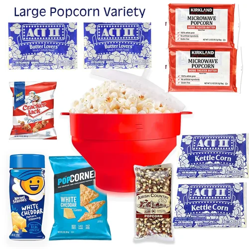 Miniatura 5 de AMANTE DE LAS PALOMITAS Cesta de regalo para noche de películas paquete de cuidado - para familia o regalo de cumpleaños variedad de aperitivos