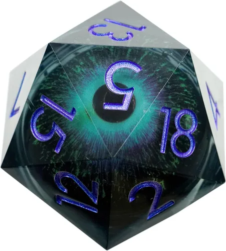 Miniatura 4 de Núcleo ocular grande de gran tamaño de 1.969 in D20 con estuche de regalo, hecho a mano con borde afilado, dado de mazmorras y dragones poliédricos