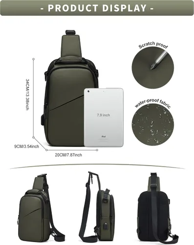 Miniatura 5 de SEAFEW Mochilas tácticas.., A-verde, Mochilas Sling