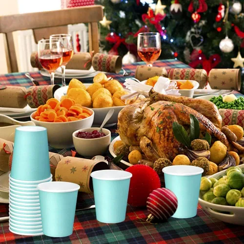 Miniatura 7 de Paquete de 75 unidades de tazas de papel desechables de 8 onzas, taza de café caliente, taza de café de papel para uso en oficina y cocina, tazas