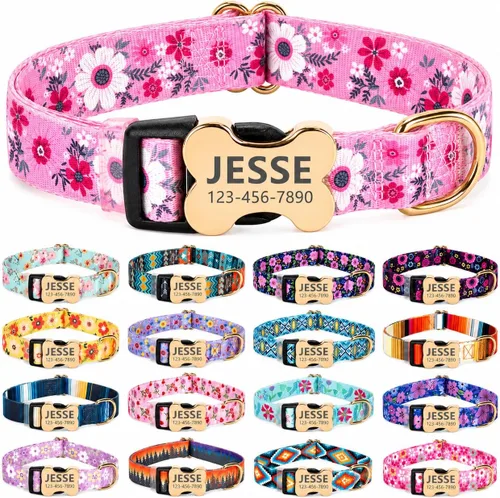 Miniatura 9 de Juego de collares de perro personalizados personalizados con correa de aire y soporte para etiqueta de aire con placa de identificación grabada