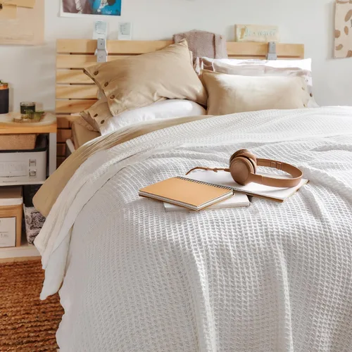 Miniatura 5 de Bedsure Gentlesoft - Manta de 100% algodón tamaño Twin XL para dormitorio universitario - Transpirable y suave, manta Twin de tejido waffle para 01