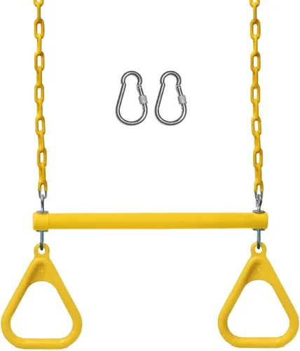Miniatura 9 de Jungle Gym Kingdom Juegos de columpios para patio trasero, barras trepadoras y accesorios de columpios, el juego incluye barra de columpio de Verde