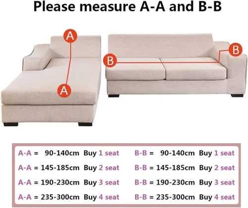 Miniatura 4 de MIPOPS Fundas de sofá 100% impermeables para sofás modulares en forma de L de 1, 2, 3, 4 plazas, funda elástica para sala de estar, protector de H