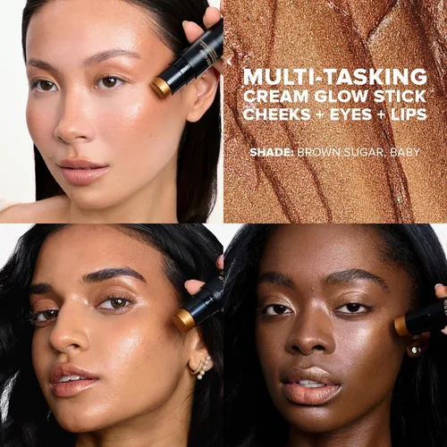 Miniatura 2 de Nudestix Nudies Glow - Resaltador en crema multiusos para mejillas, ojos y cuerpo con cepillo integrado, acabado radiante, maquillaje limpio, vegano