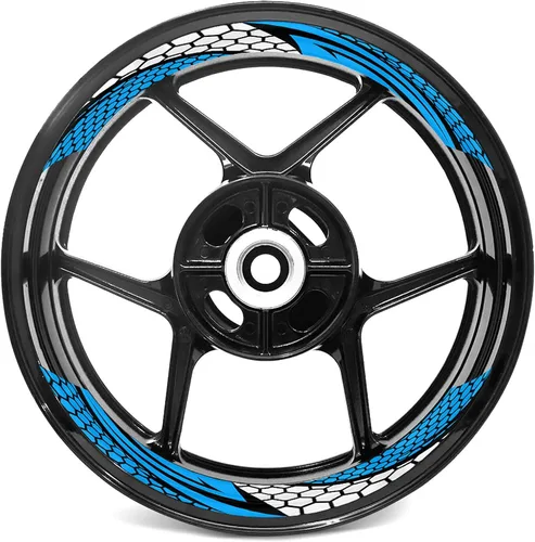 Miniatura 2 de MC MOTOPARTS Calcomanías para llantas de 17 pulgadas compatibles con CB1100RS VFR800 X F CB 300R 125R CB1300 (azul aguamarina)