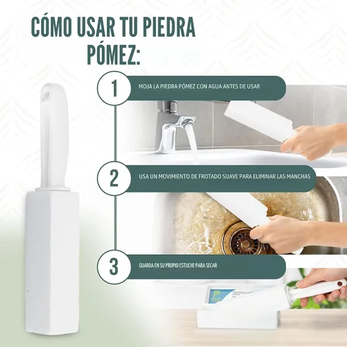 Miniatura 4 de Piedra pómez de limpieza con asa. Alta densidad, resistente, grano fino.